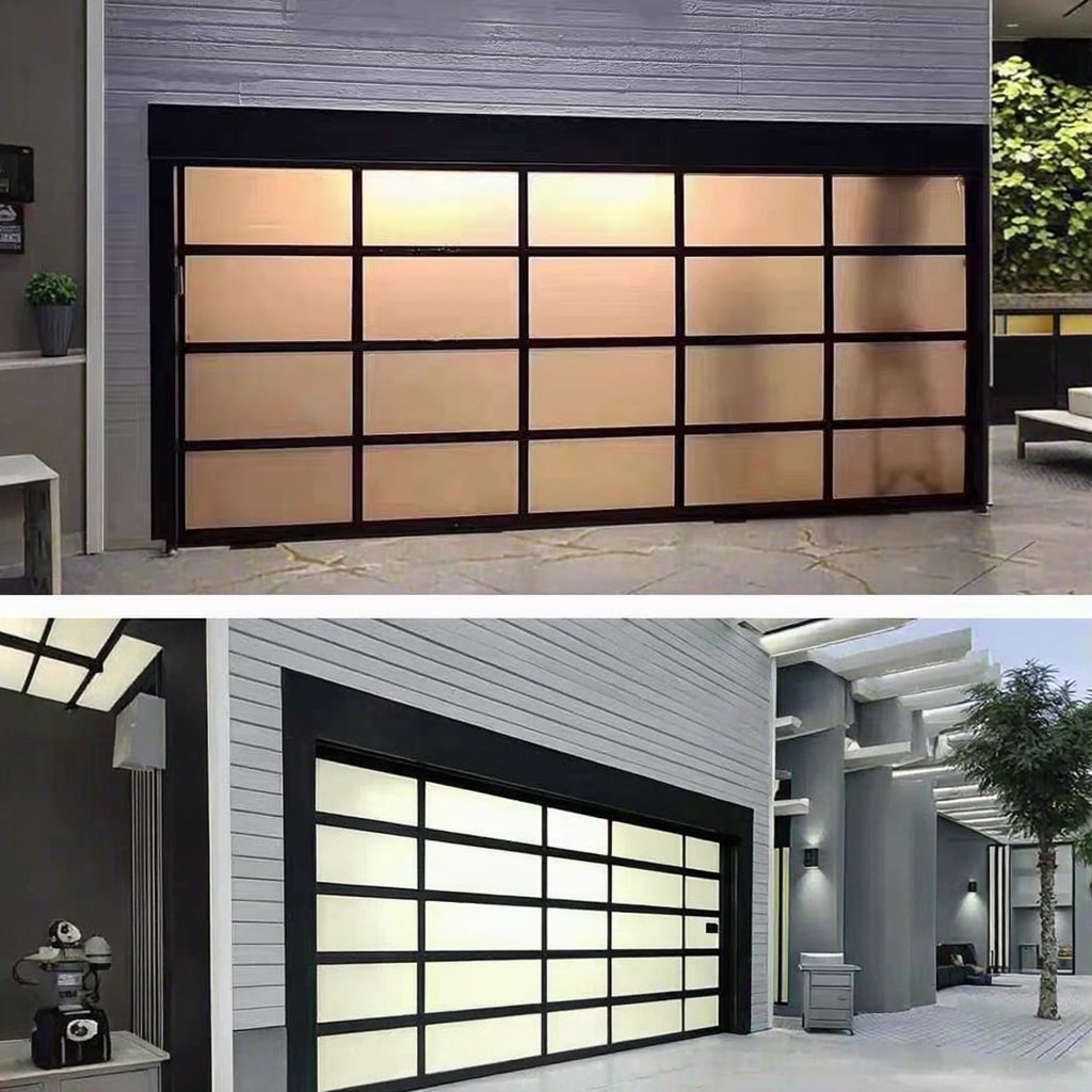 Modern automatic garage glass door