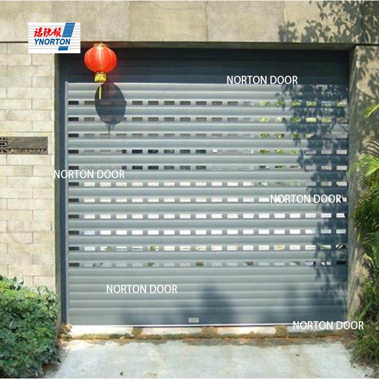 Motorized roller shutter door